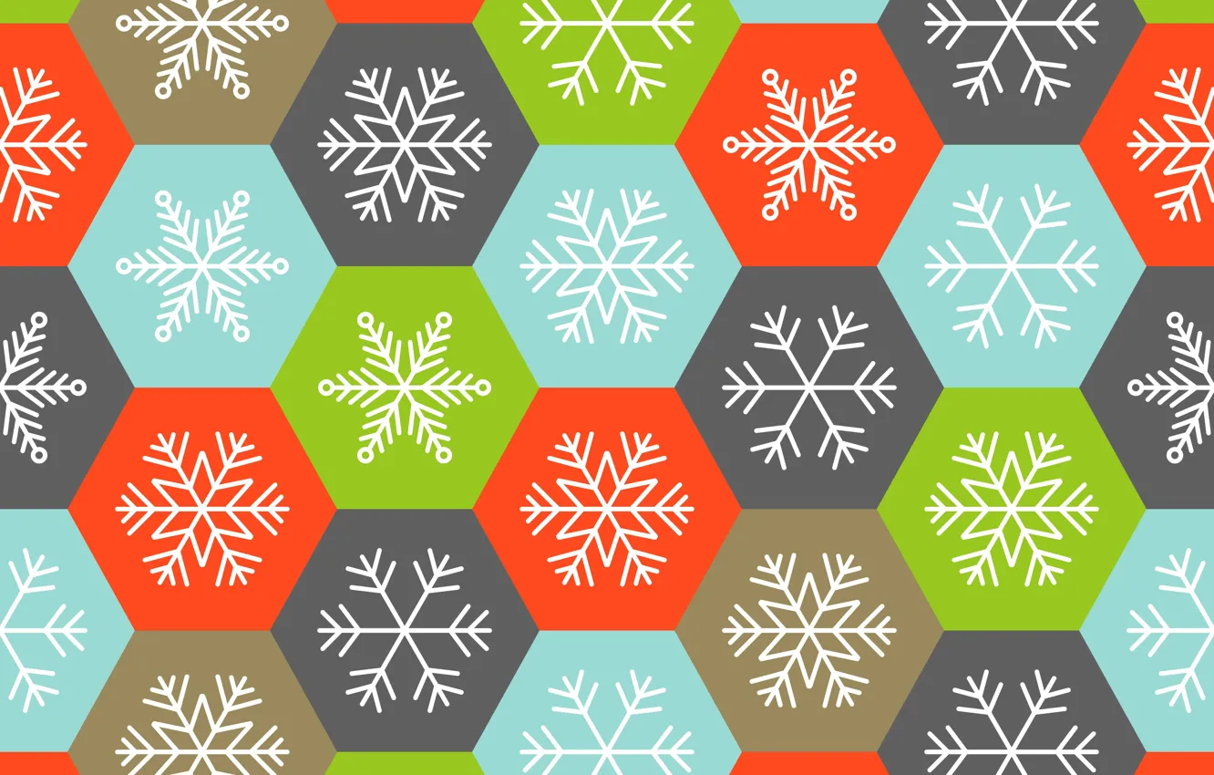 Photo wallpaper winter, snowflakes, background, colorful, Christmas, winter, background, snowflakes