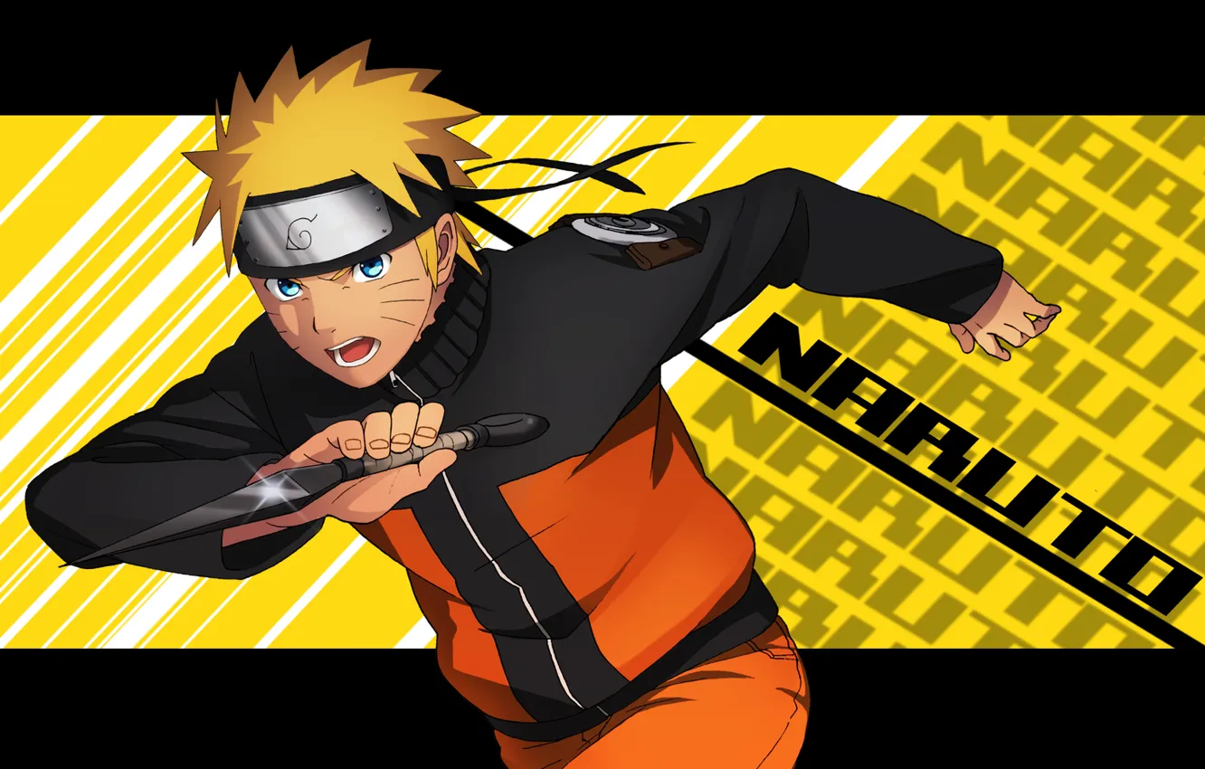 Photo wallpaper naruto, art, naruto Uzumaki, kunai