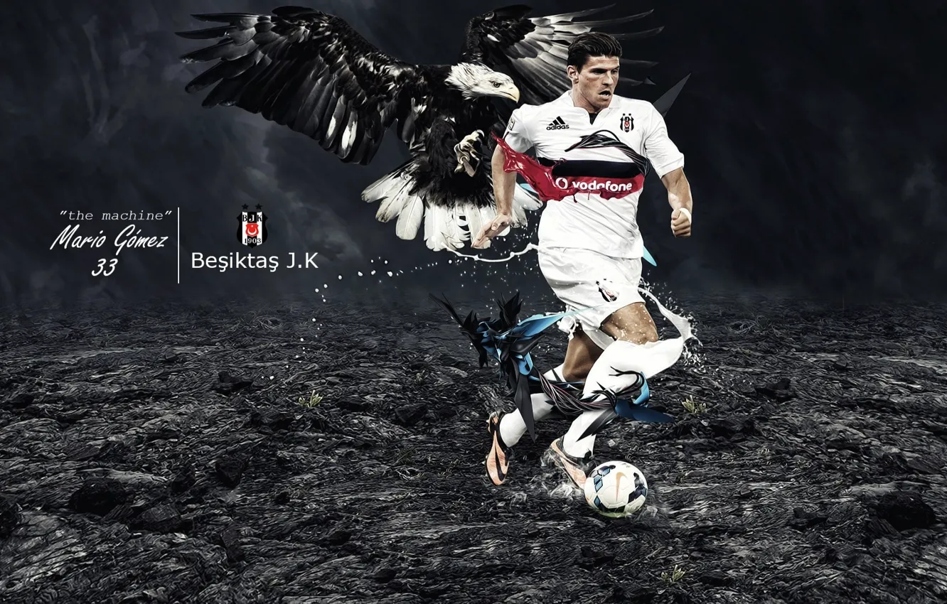 Photo wallpaper wallpaper, sport, football, player, Mario Gomez, Besiktas JK