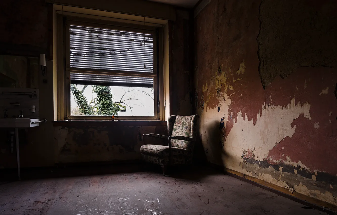 Photo wallpaper room, chair, window