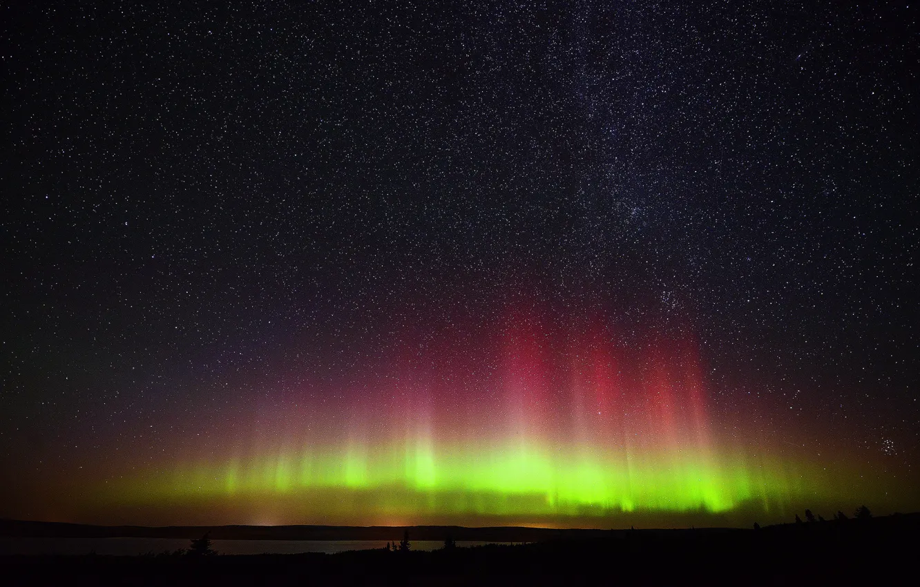 Photo wallpaper stars, night, Northern lights, Aurora Borealis