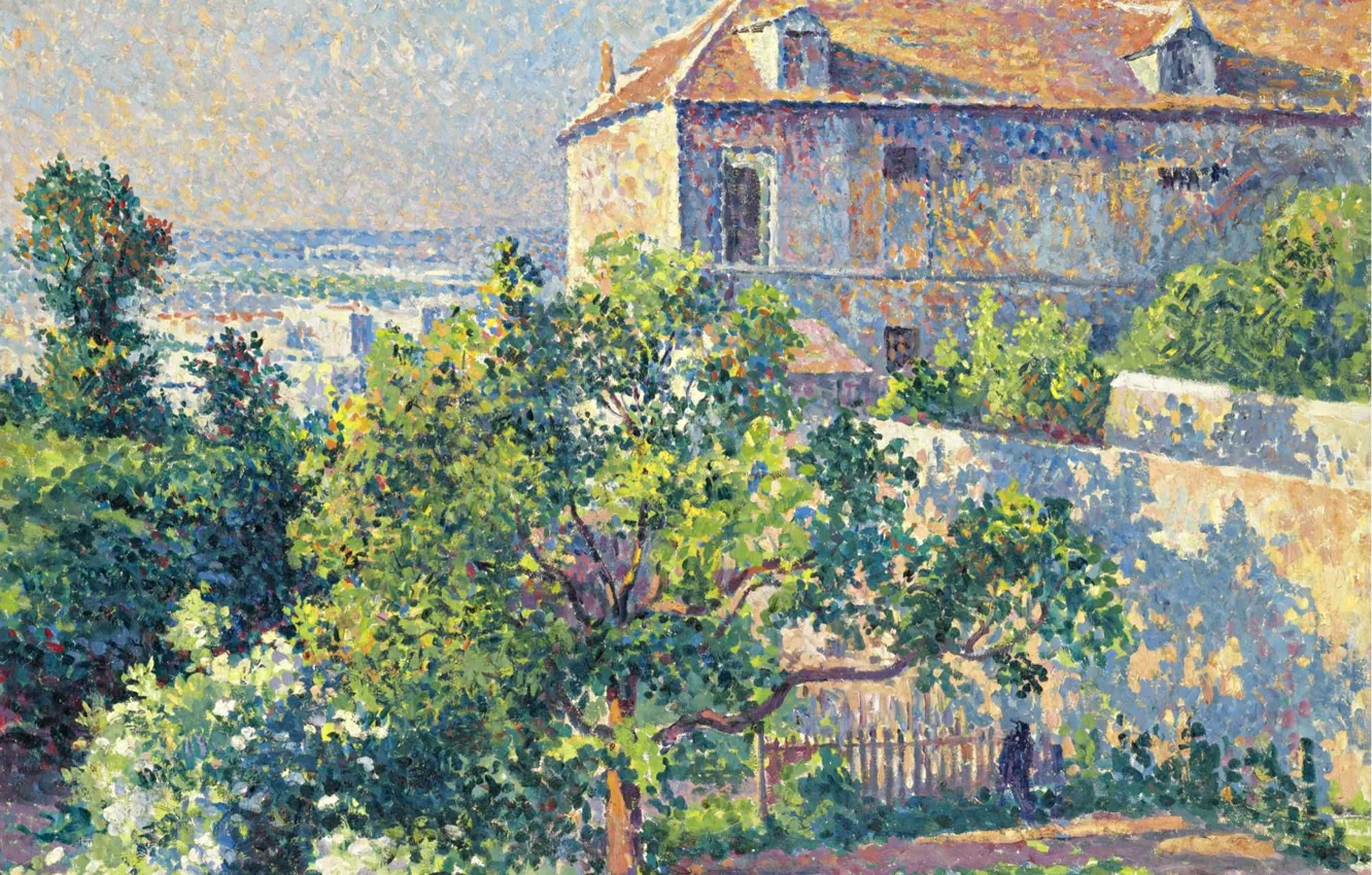 Photo wallpaper picture, the urban landscape, 1895, Maximilien Luce, Maximilien Luce, Montmartre. The House Of Suzanne Valadon