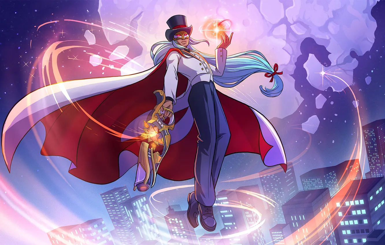 Photo wallpaper characters, cloak, background, guy, mask, Paladins