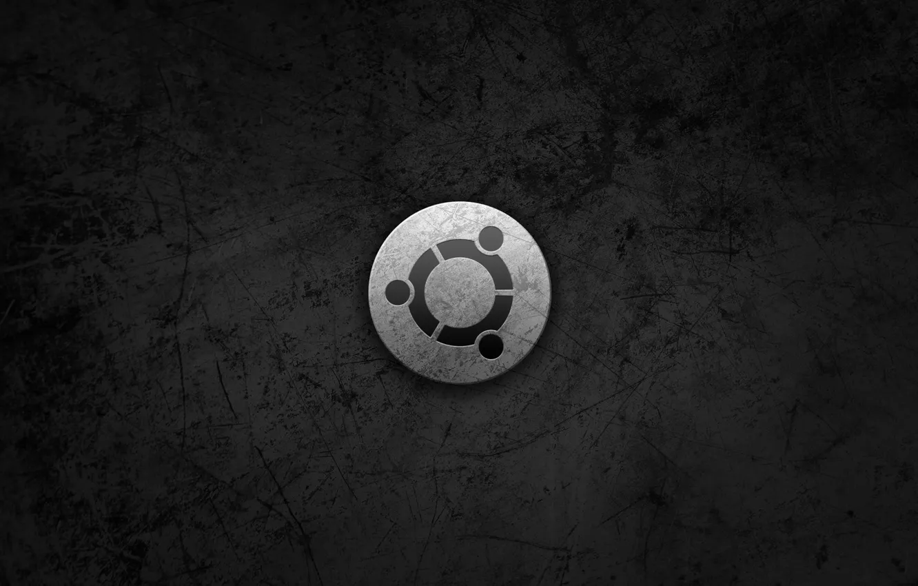 Photo wallpaper Metal, logo, style, Ubuntu