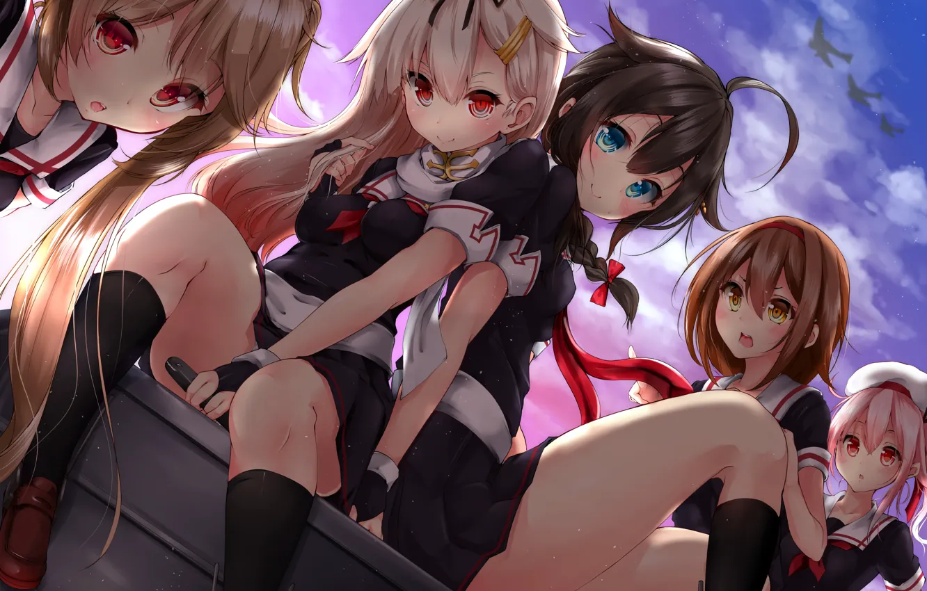 Photo wallpaper girl, sexy, pink hair, long hair, dress, brown hair, anime, beautiful