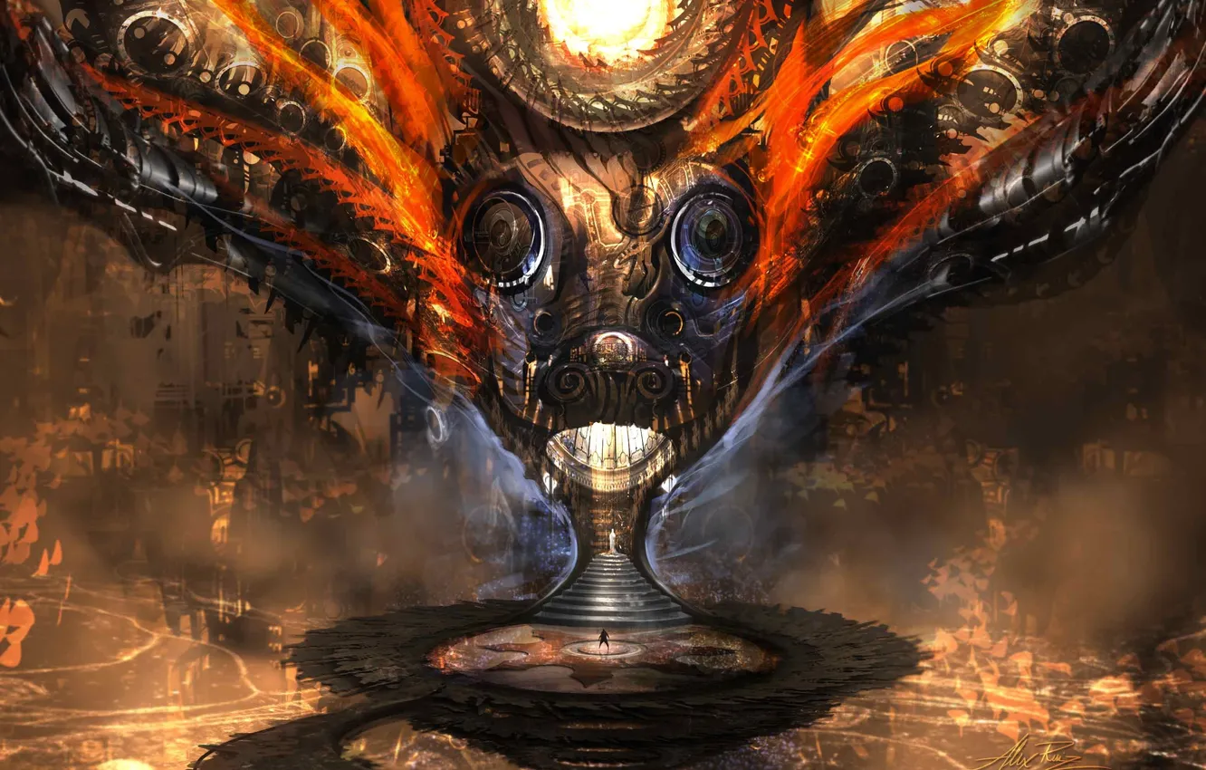 Photo wallpaper people, construction, art, ladder