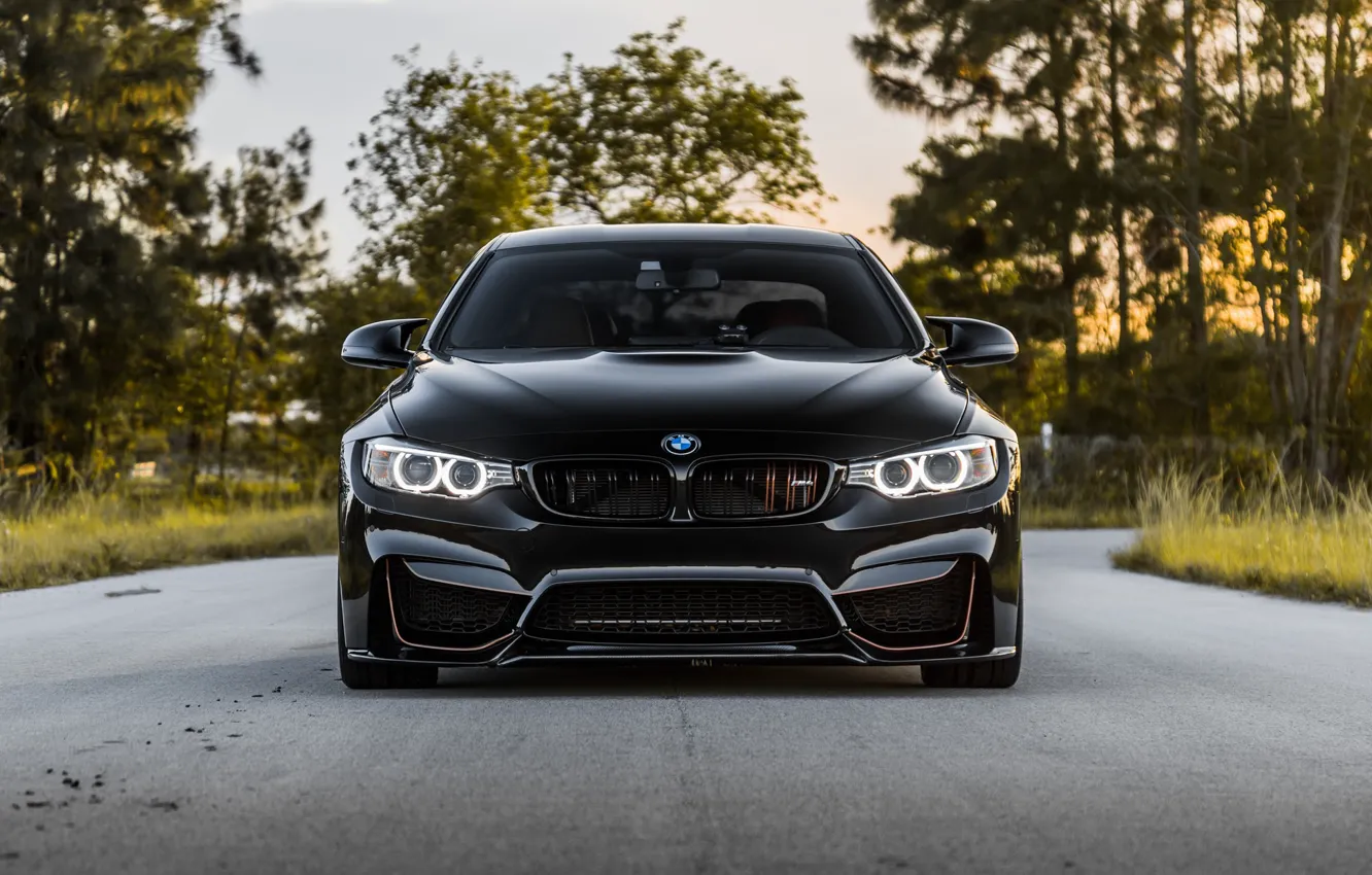 Photo wallpaper BMW, Front, Black, Face, Sight, LED, F83