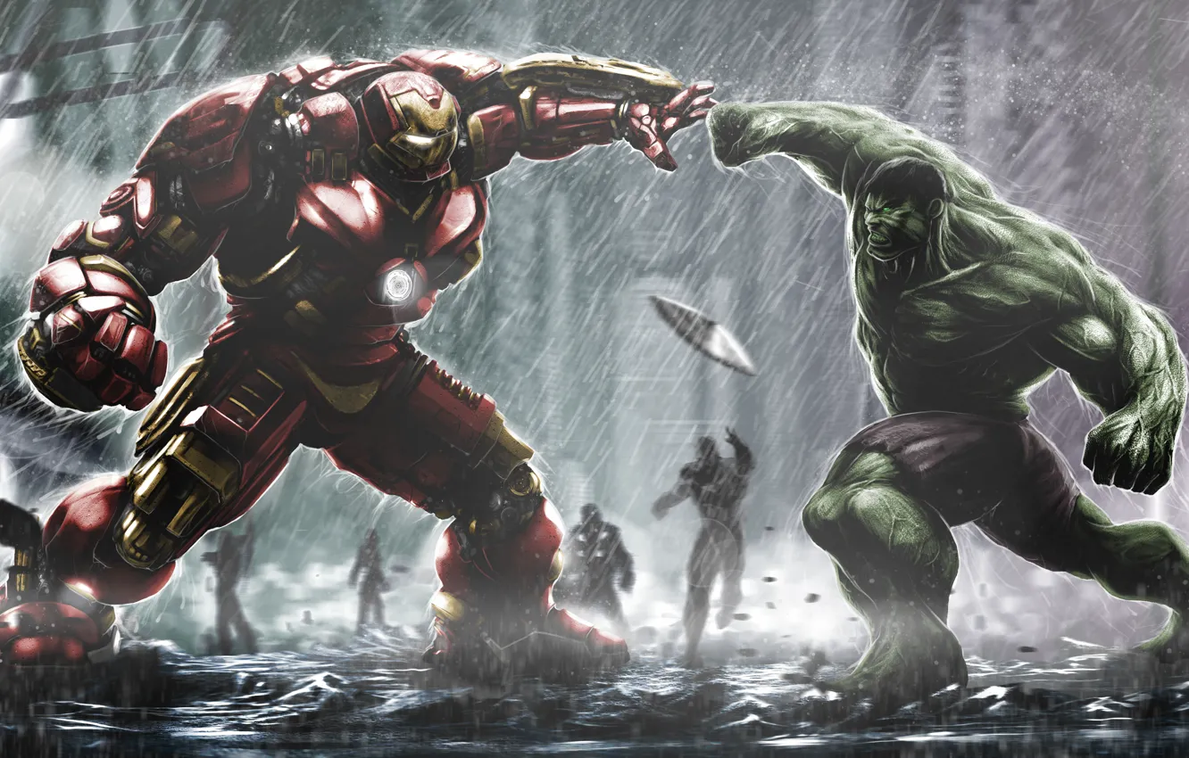 Photo wallpaper armor, hulk, iron man, tony stark, Avengers: Age of Ultron, hulkbuster, bruce banner