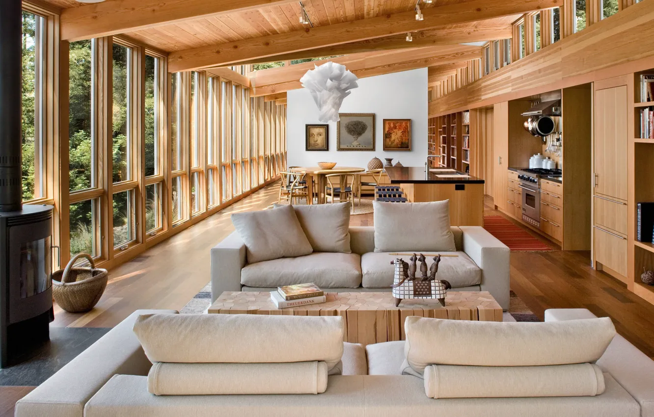 Photo wallpaper design, style, interior, kitchen, fireplace, library, living room, dining room