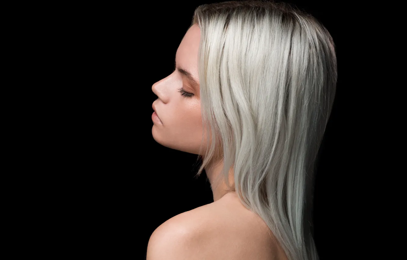 Photo wallpaper face, model, blonde, profile, cutie, Zoe