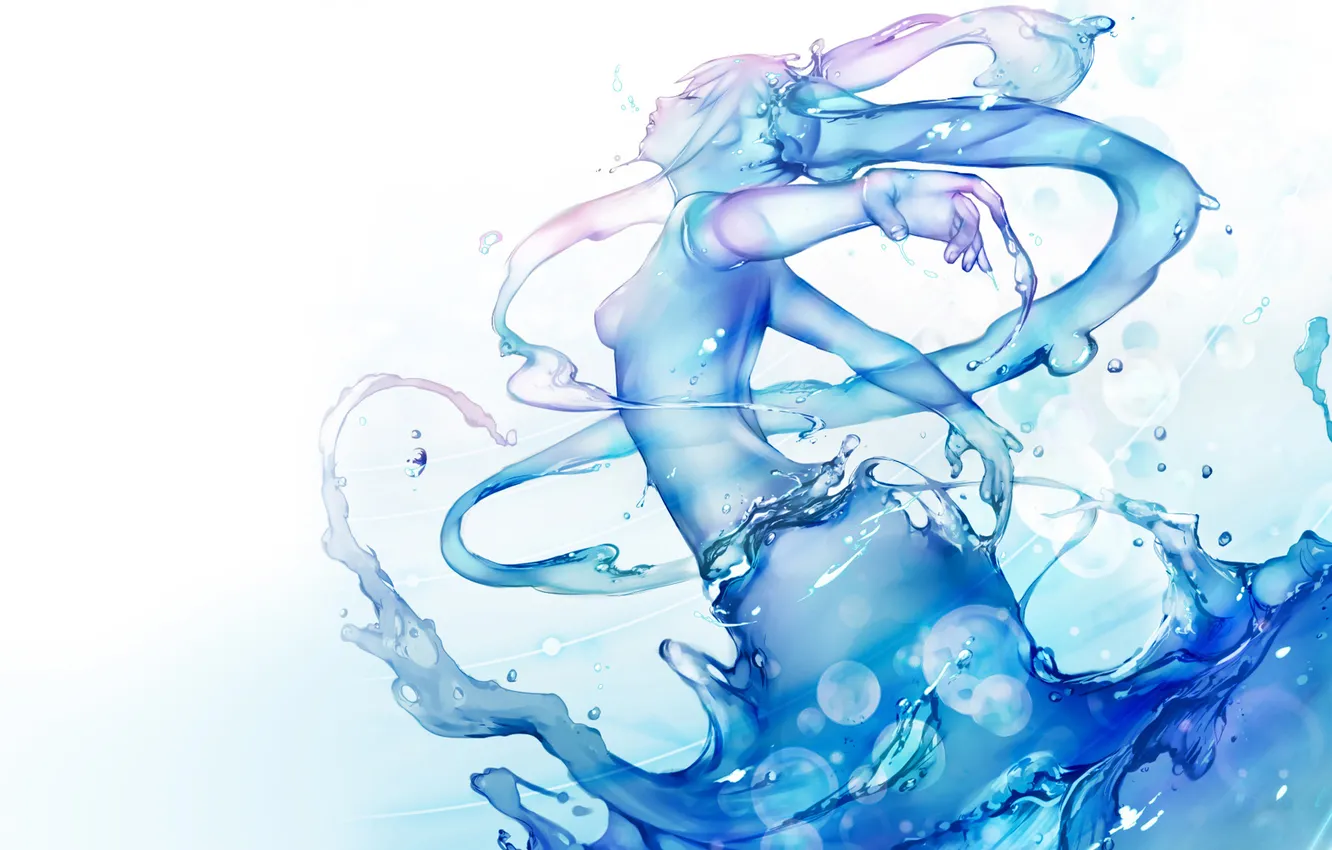 Photo wallpaper water, girl, art, vocaloid, hatsune miku, Vocaloid, Hatsune Miku