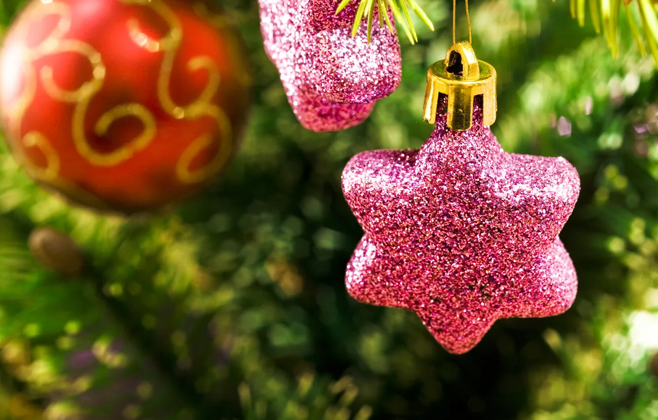 Photo wallpaper balls, decoration, holiday, new year, Christmas, Christmas, New Year