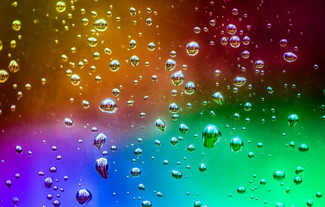 Photo wallpaper glass, drops, light, color