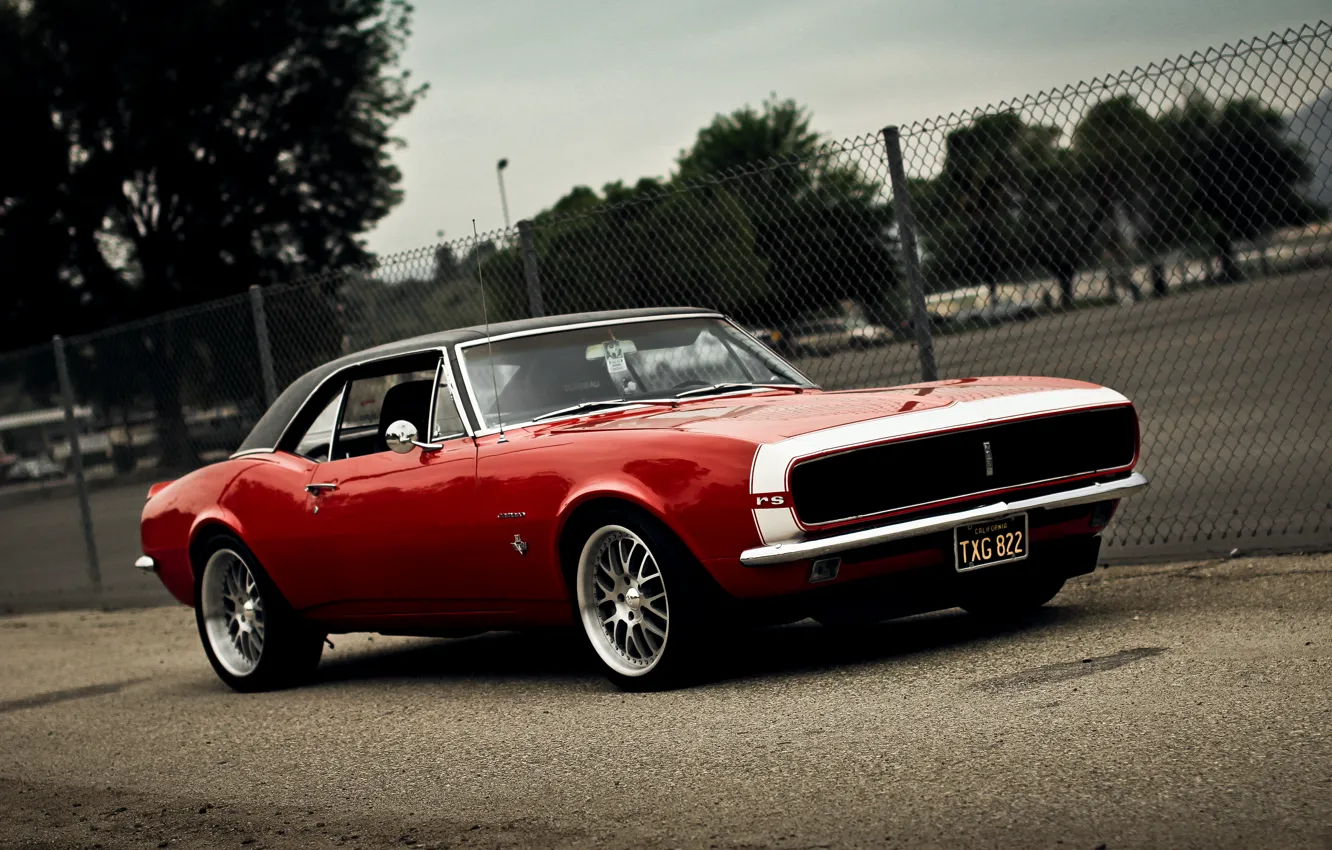 Photo wallpaper red, Chevrolet, Camaro, red, Chevrolet, muscle car, muscle car, Camaro