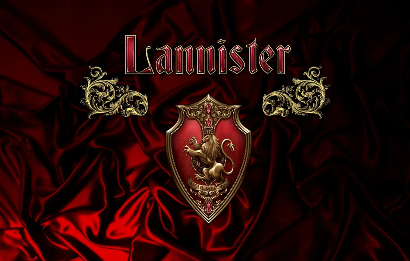 Photo wallpaper red, golden, gold, heart, lion, A Song of Ice and Fire, Game of Thrones, Winterfell