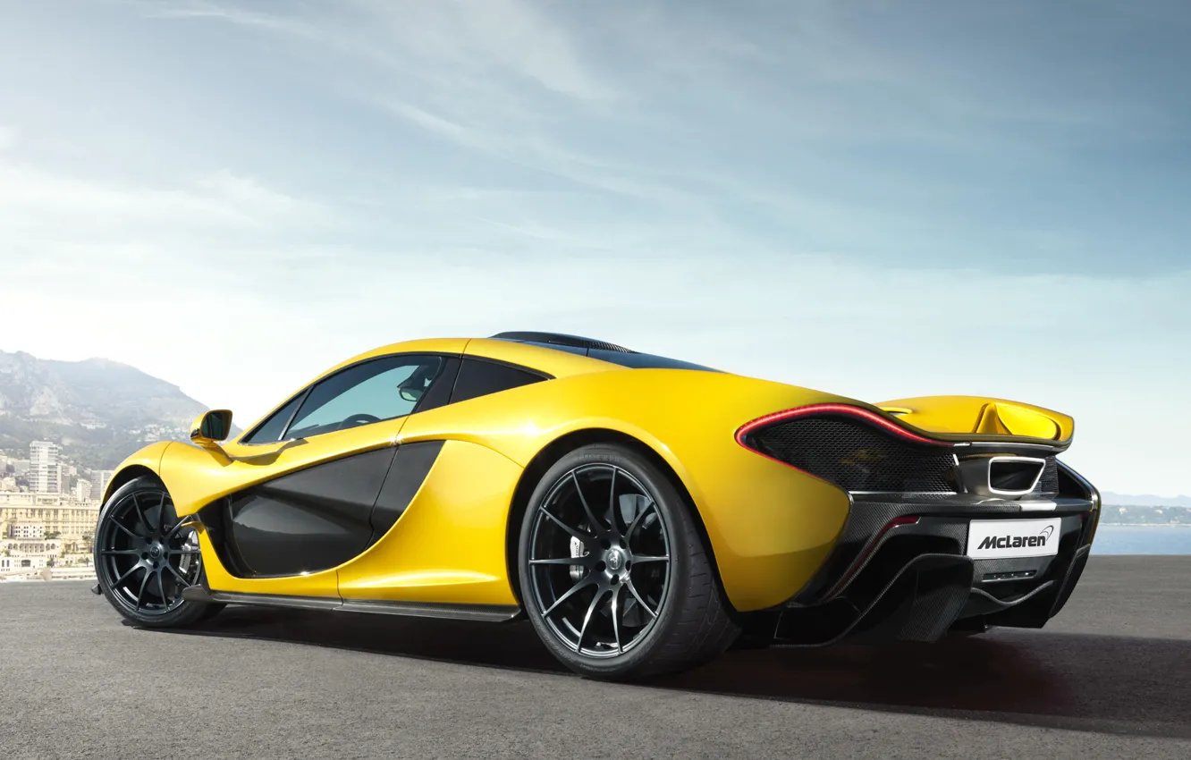 Photo wallpaper yellow, McLaren, supercar, Mclaren