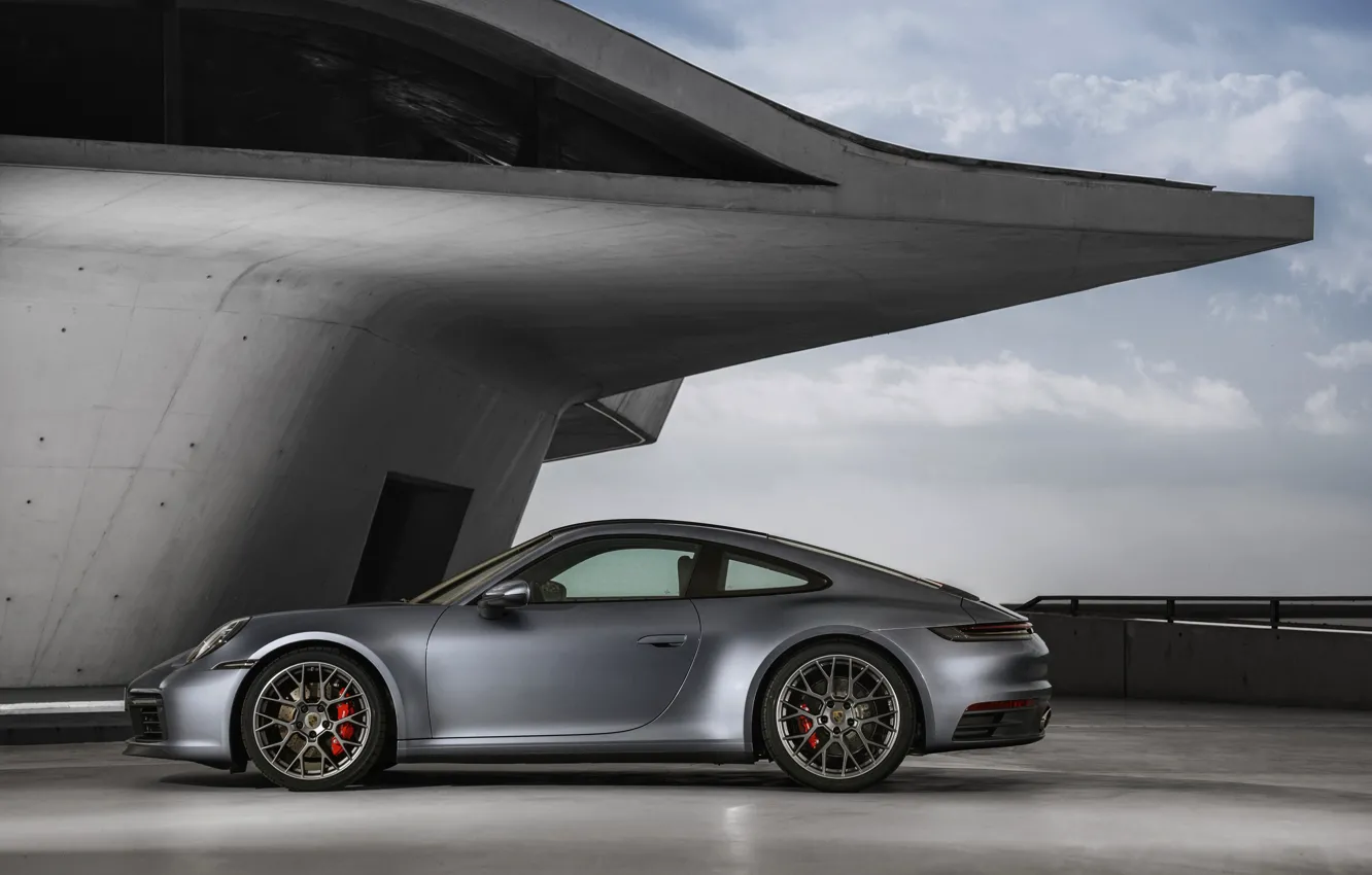 Photo wallpaper coupe, 911, Porsche, profile, Carrera 4S, 992, 2019