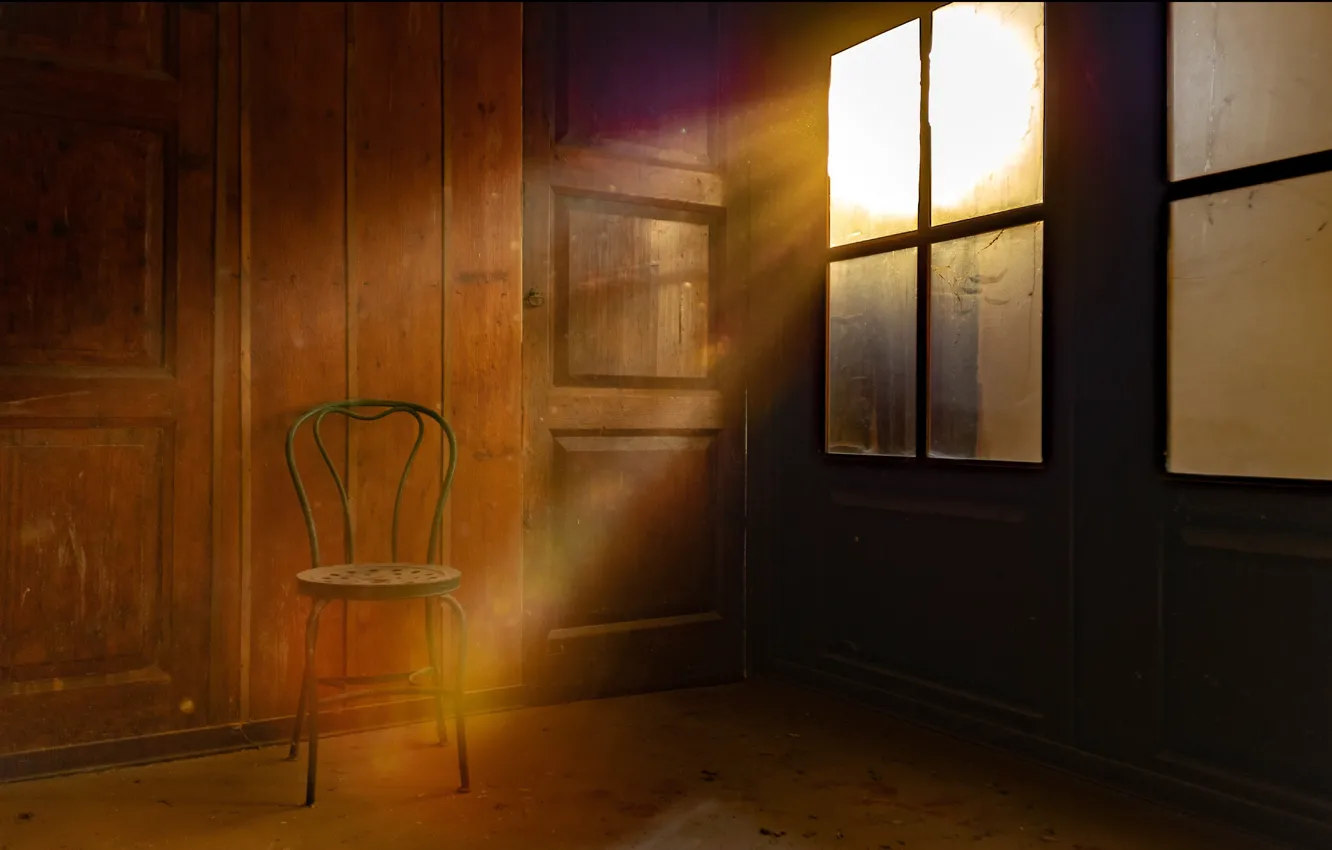 Photo wallpaper light, window, chair