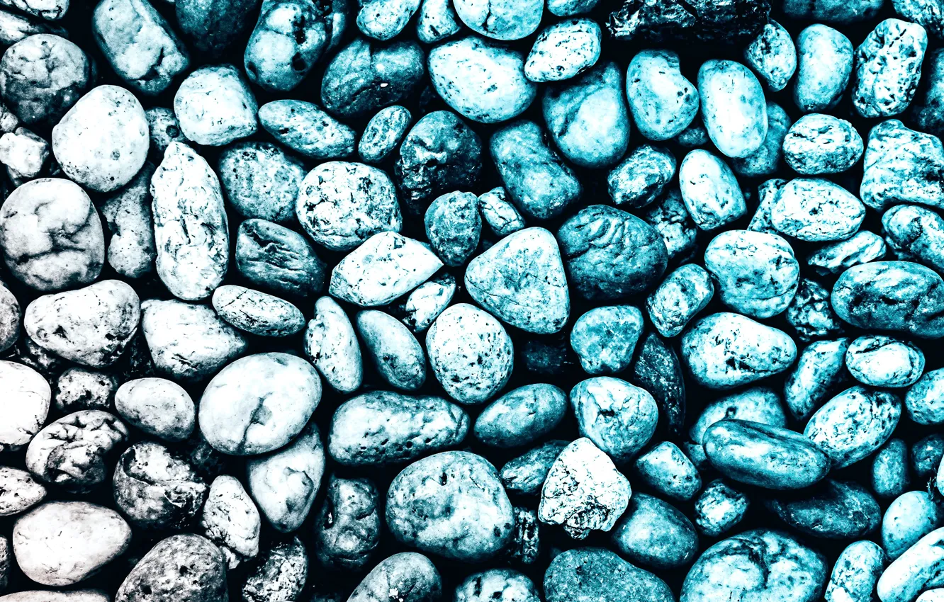Photo wallpaper pebbles, stones, background, blue, texture, placer, turquoise, different