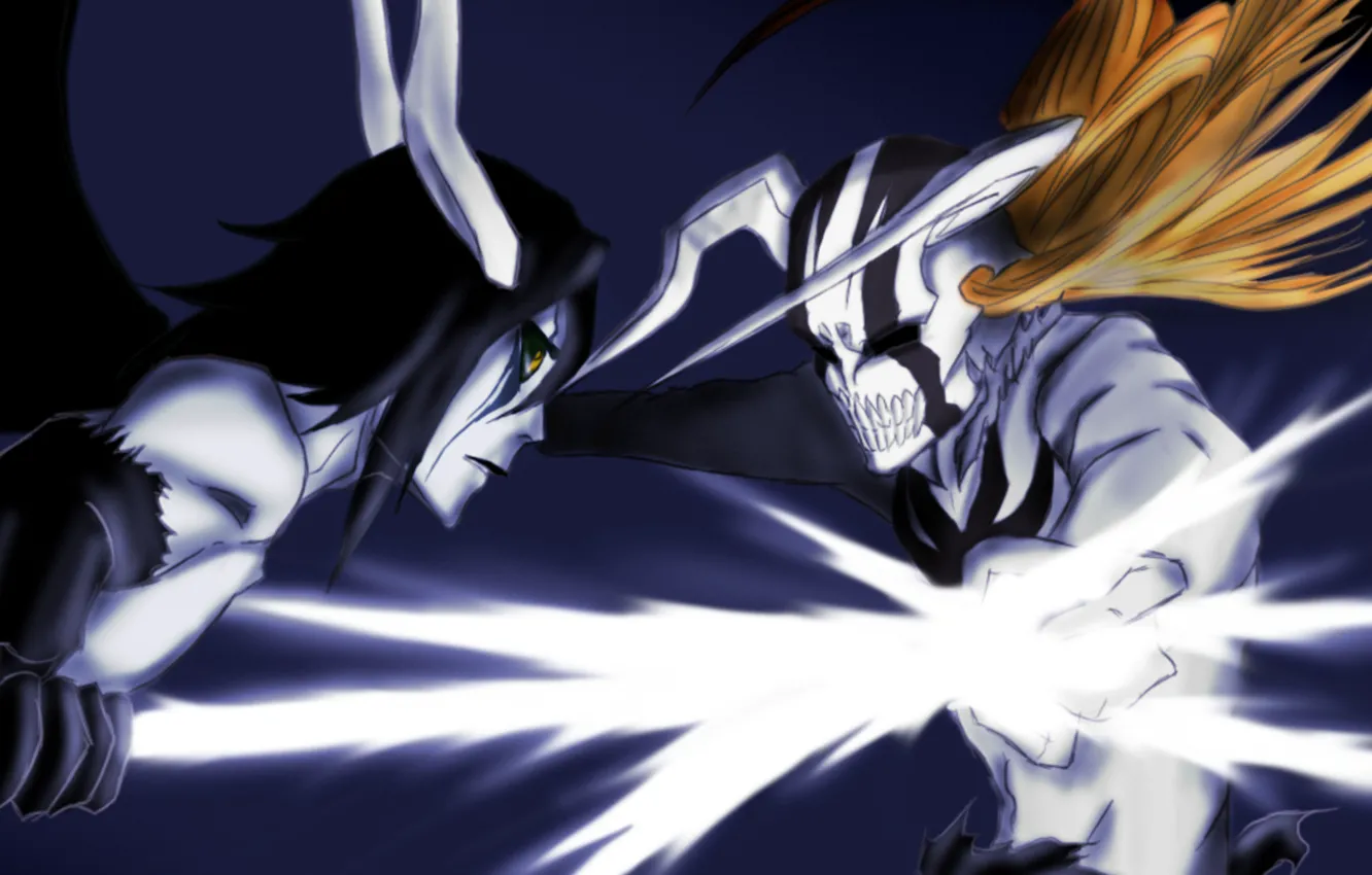 Photo wallpaper anime, battle, Bleach, the arrancar, ulquiorra, Hollow Ichigo