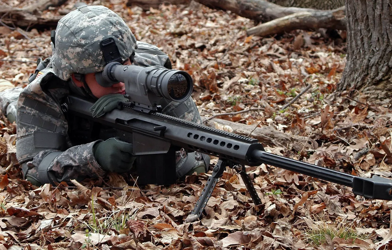 Photo wallpaper sniper, Barrett, large-caliber sniper rifle, M82A3, M107, Light fifty, Barrett Firearms Company