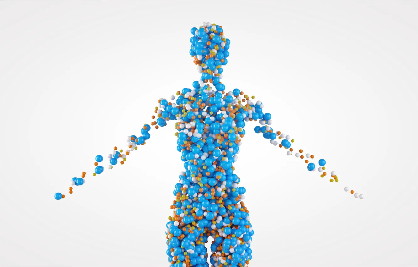 Photo wallpaper abstract, wallpaper, balls, rendering, body, female, shape