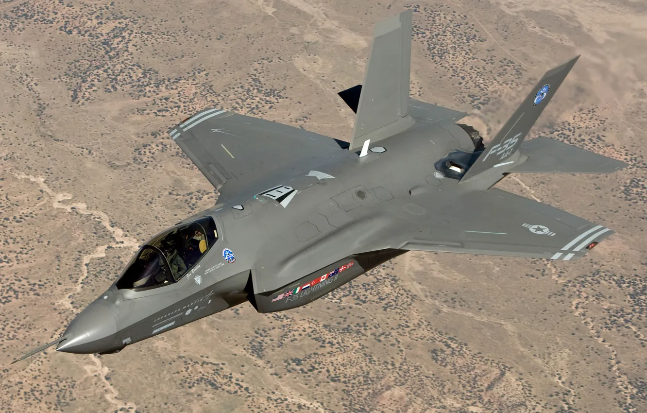 Photo wallpaper fighter, aircraft, strike, F35