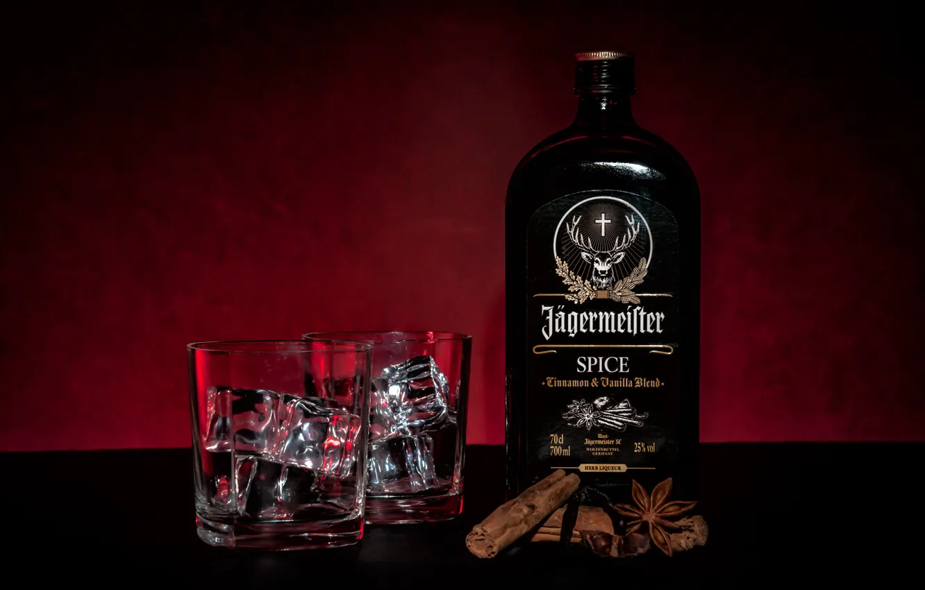 Photo wallpaper Jagermeister Spice, alcohol, drink, bottle