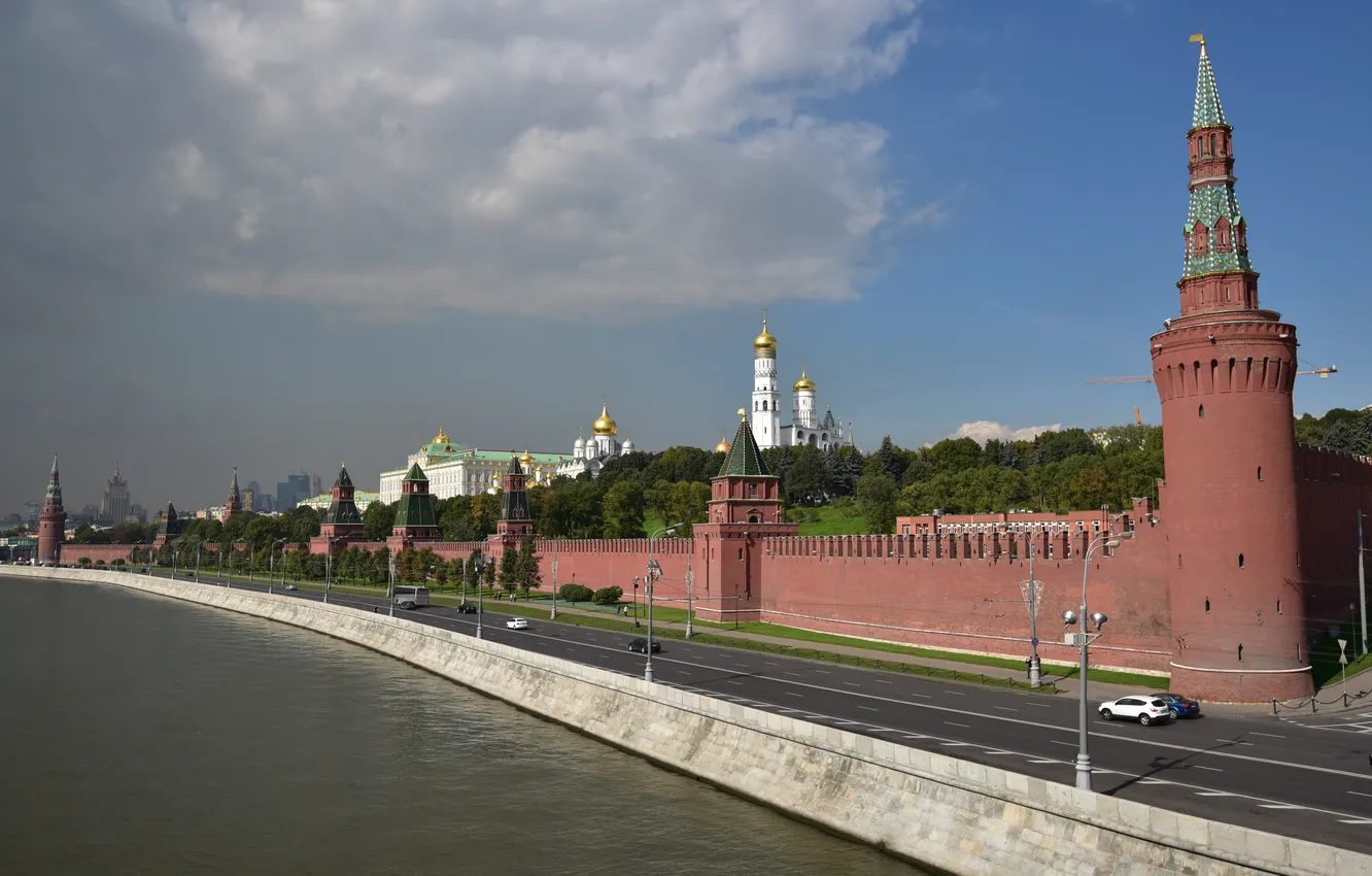 Photo wallpaper tower, Moscow, The Kremlin, Moscow river