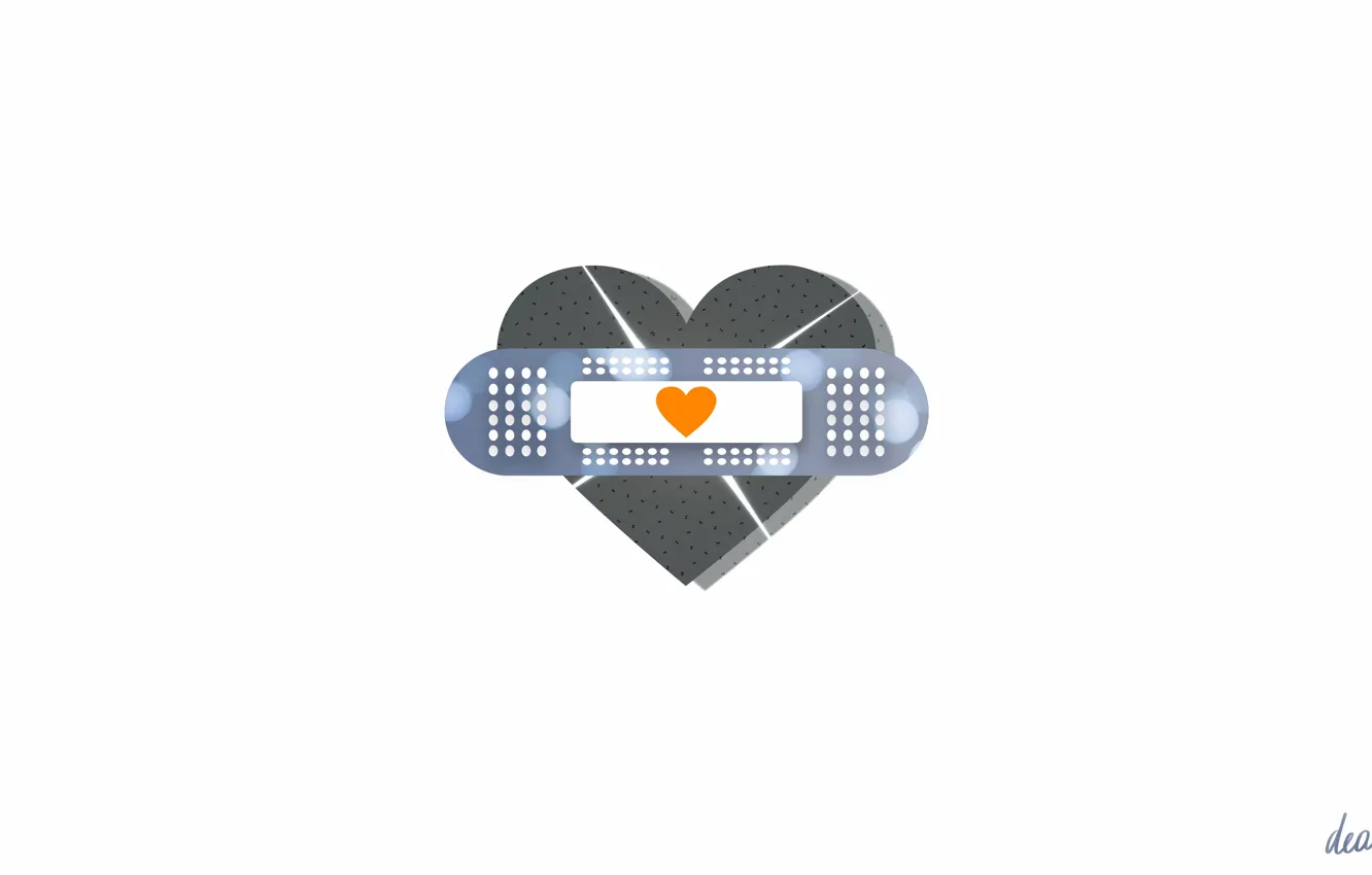 Photo wallpaper love, heart, minimalism