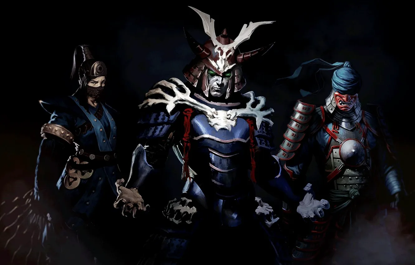 Photo wallpaper Kitana, Kenshi, Mortal Kombat X, samurai pack, shinok