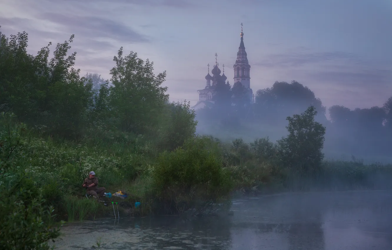 Photo wallpaper the suburbs, Church of the assumption, Alexander Strelchuk, Valishchevo village