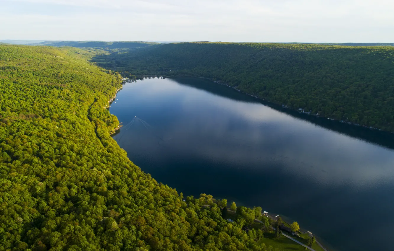 Photo wallpaper nature, river, the view from the top