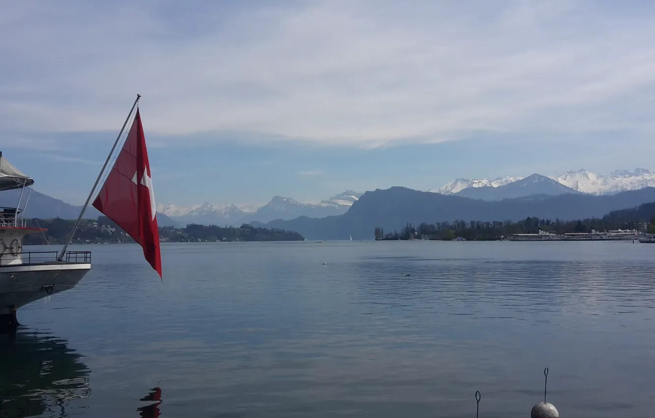 Photo wallpaper Switzerland, Alps, lake Lucern, Lucern