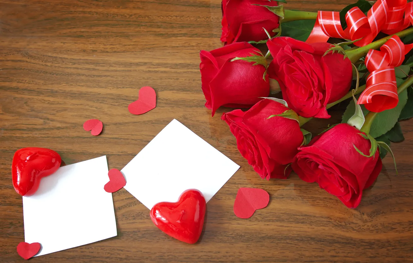 Photo wallpaper love, flowers, roses, petals, valentine's day