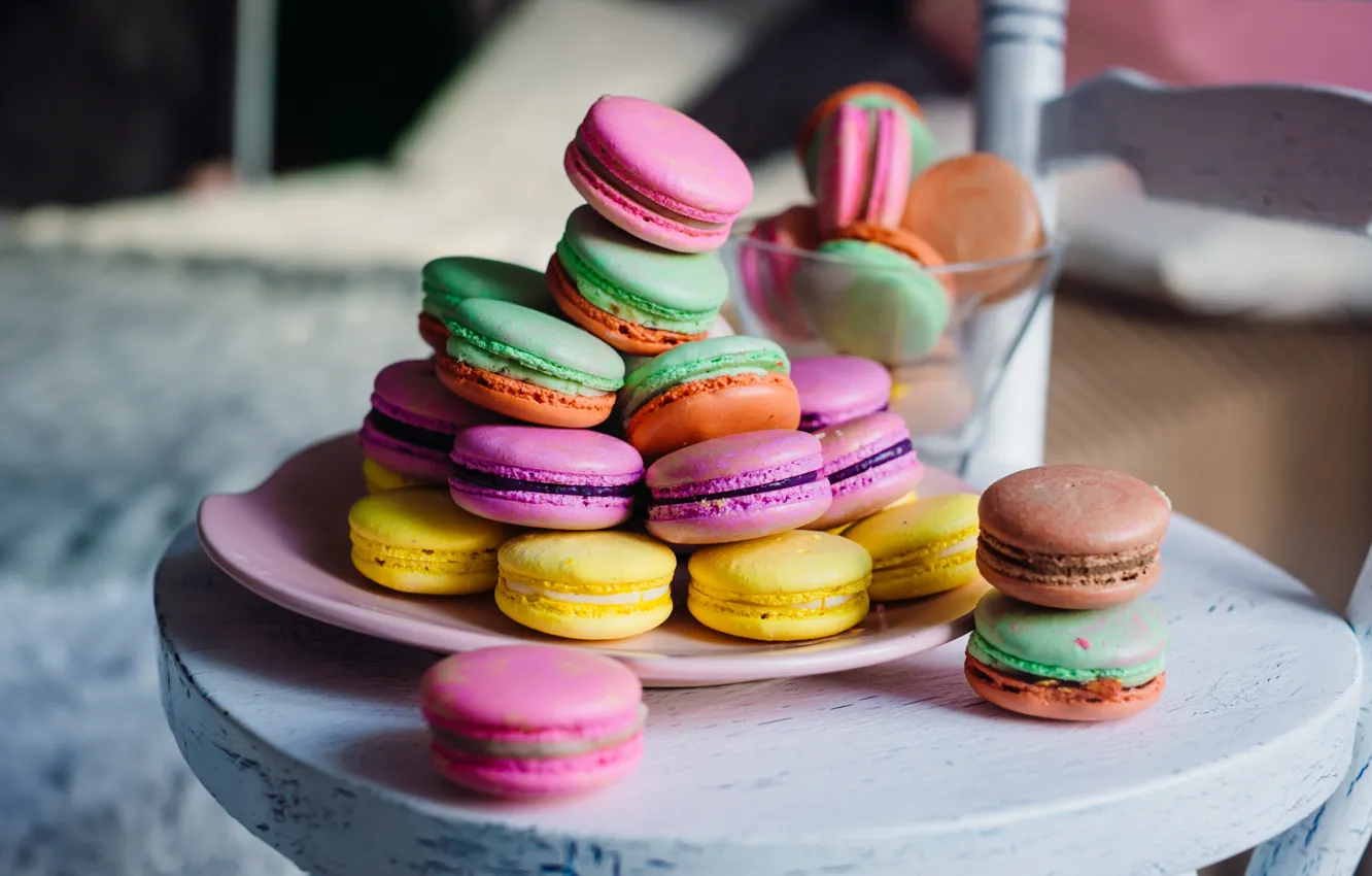 Photo wallpaper color, colorful, cookies, rainbow, dessert, sweet, cookies, macaron