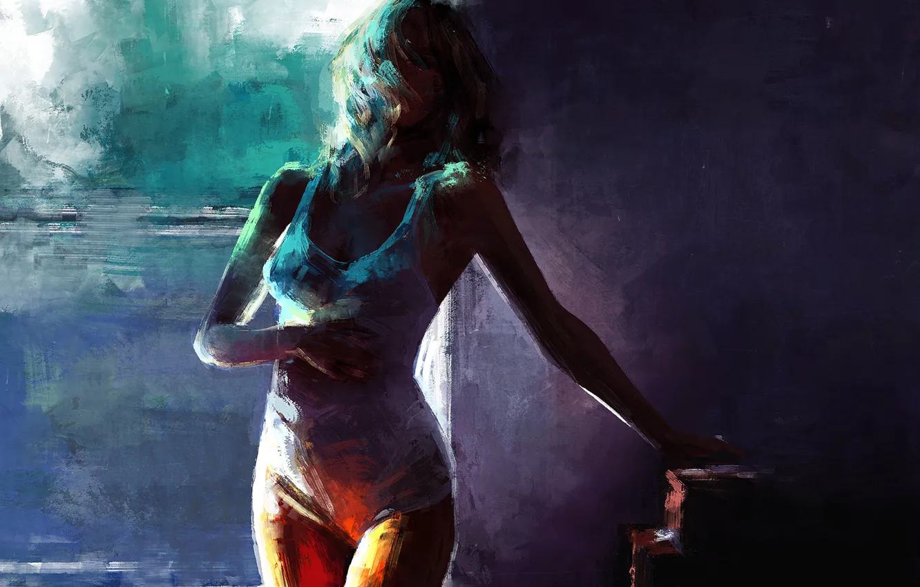 Photo wallpaper girl, body, touch