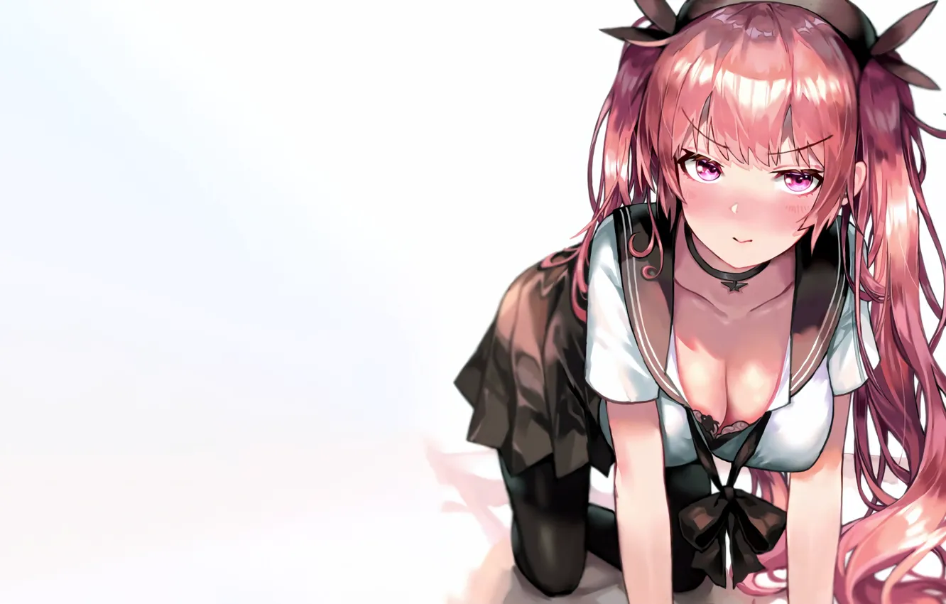 Photo wallpaper girl, sexy, cleavage, long hair, boobs, anime, beautiful, pretty