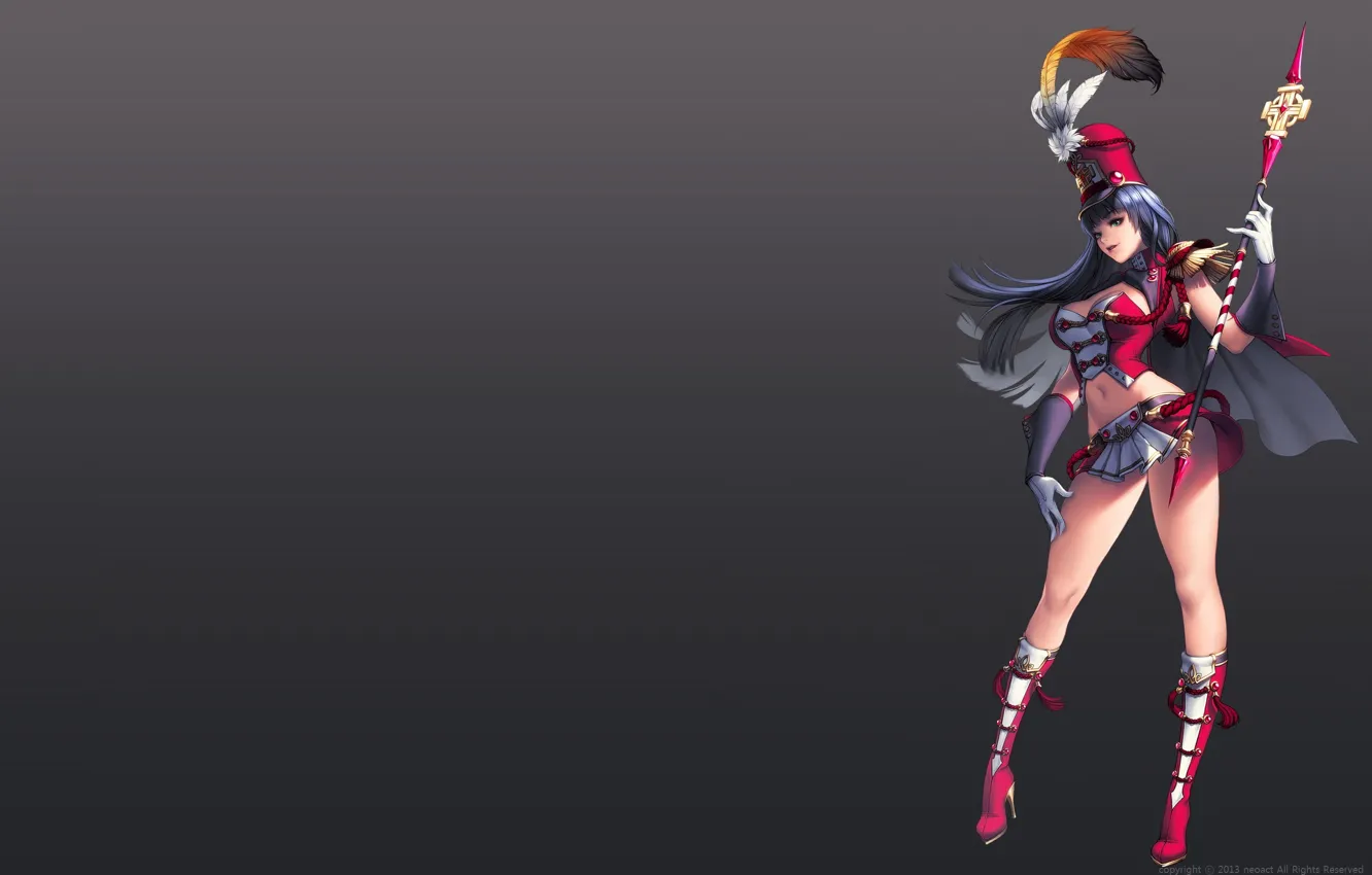 Photo wallpaper girl, art, costume, skirt, conductor