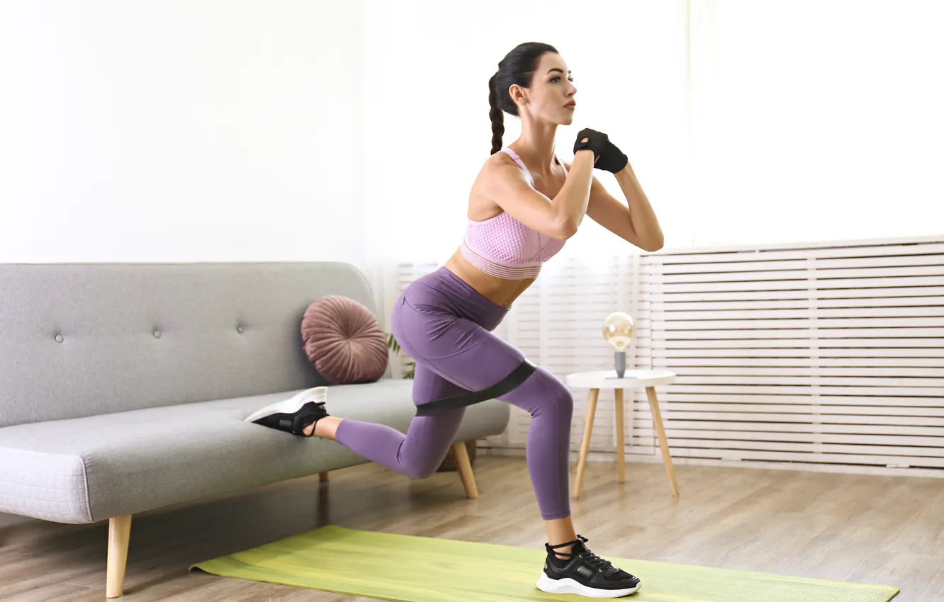 Photo wallpaper gym, leggings, woman fitness, Buttock, activewear, woman exercises, woman streching, woman workout