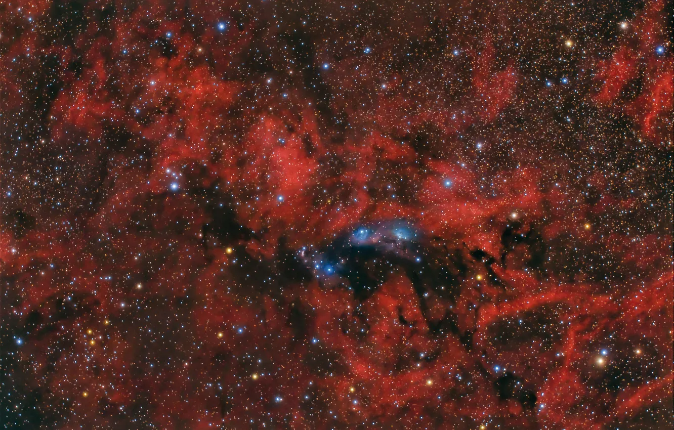 Photo wallpaper nebula, Swan, NGC 6914, in the constellation, reflecting