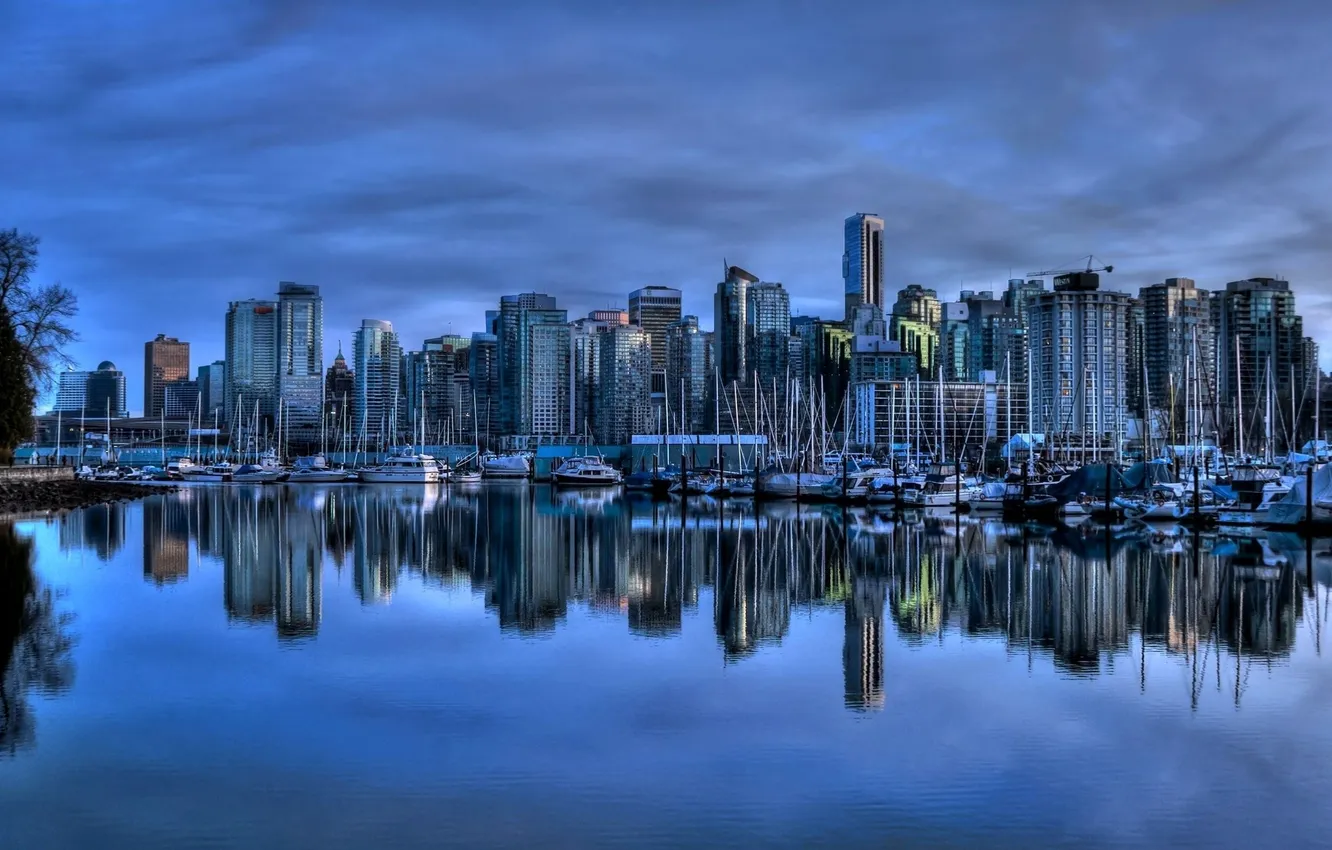 Photo wallpaper sea, the sky, landscape, nature, the city, river, building, wallpaper