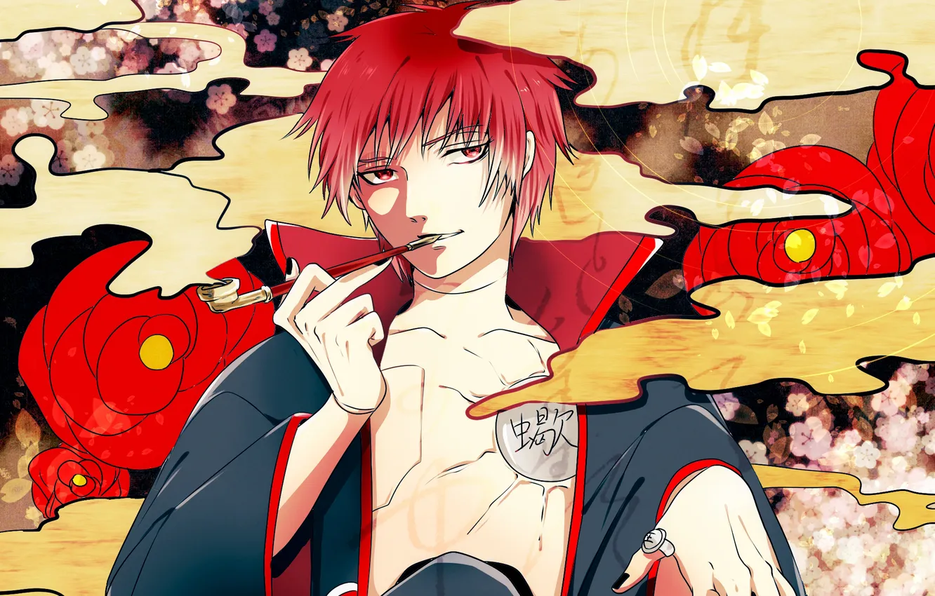 Wallpaper flowers, smoke, tube, ring, guy, Naruto, Sasori for mobile ...