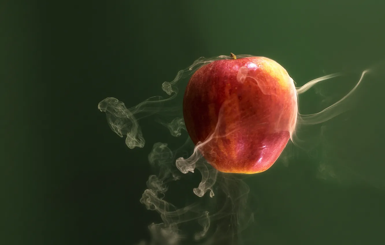 Photo wallpaper apples, smoke, fruit