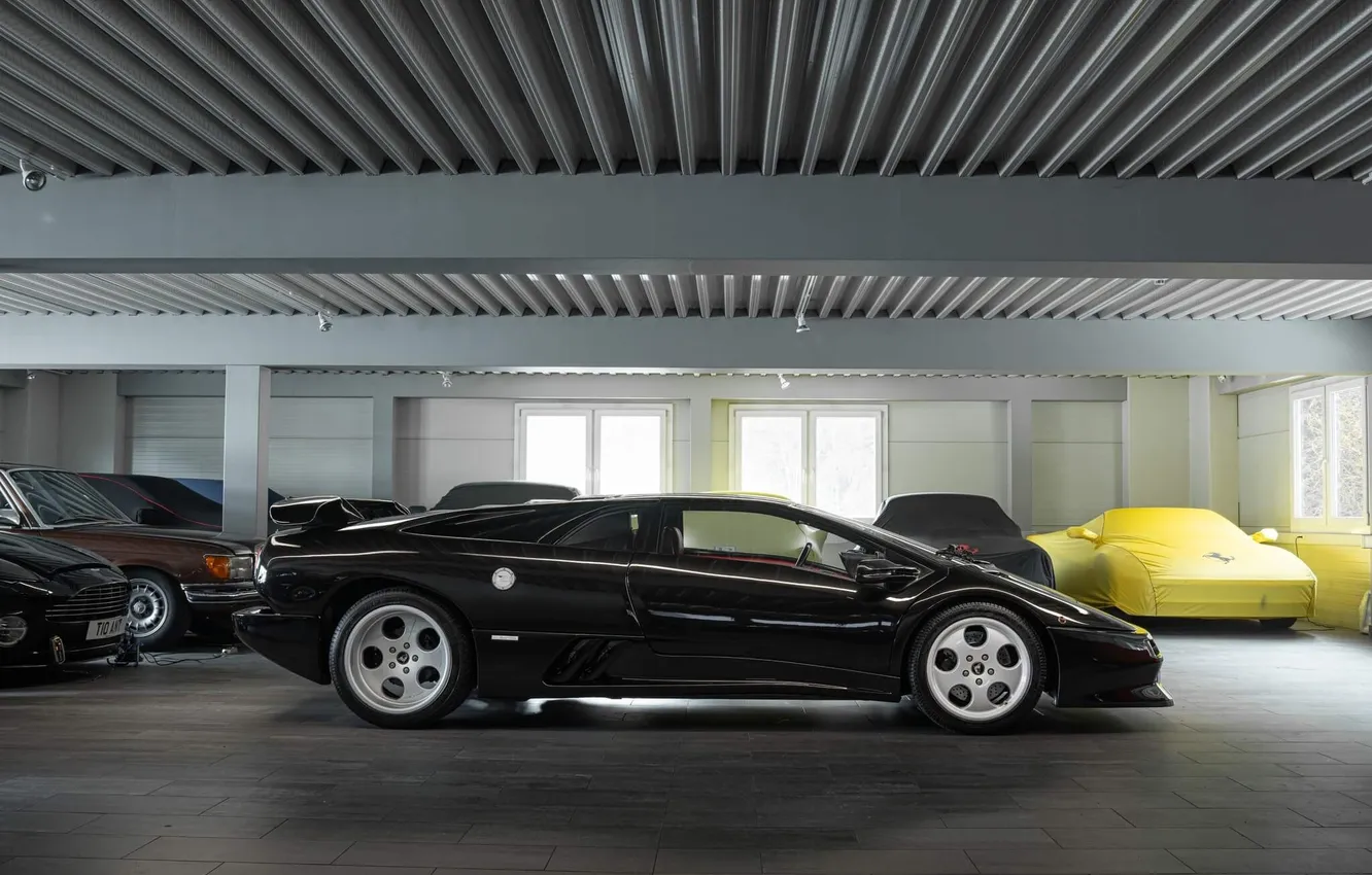 Photo wallpaper Lamborghini, black car, Lamborghini Diablo, Lamborghini Diablo SE30