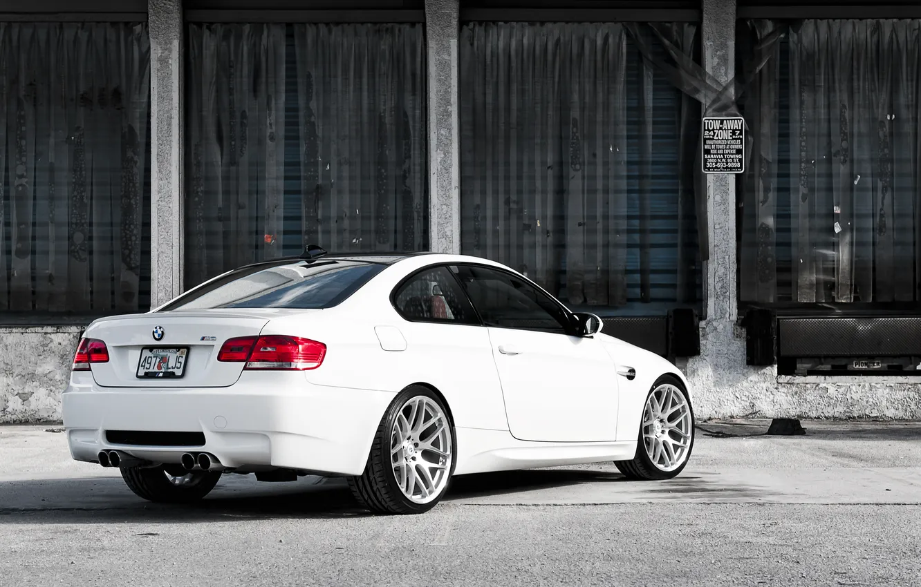 Photo wallpaper BMW, BMW, composition, white, white, E92, the rear part