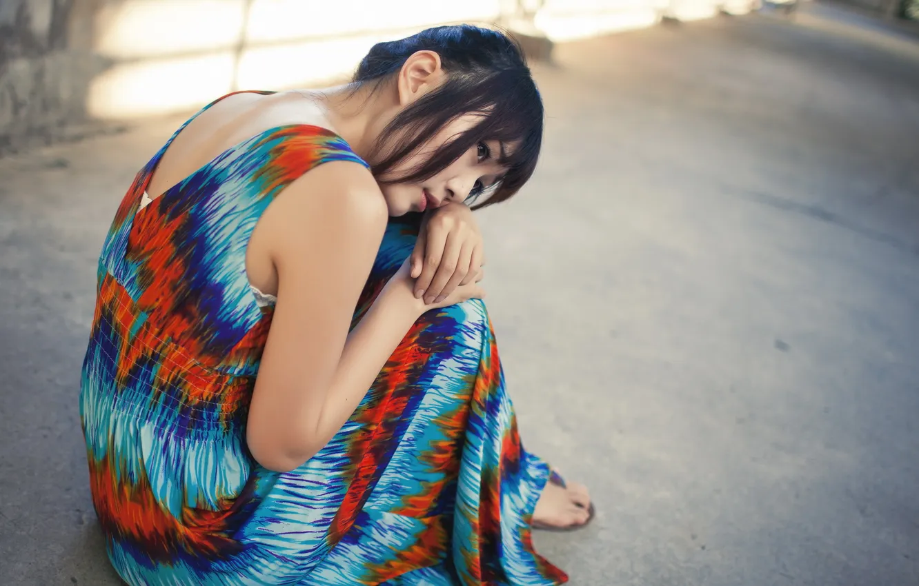 Photo wallpaper look, girl, Asian