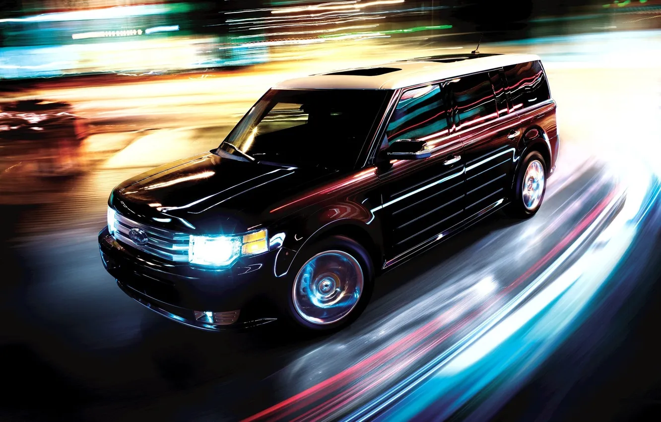 Photo wallpaper Ford, glow, flex, the effect of speed