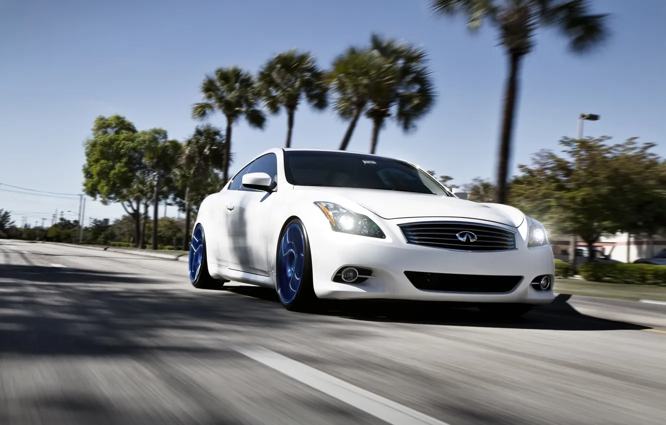 Photo wallpaper white, speed, Infiniti, white, infiniti, G37, G-Series