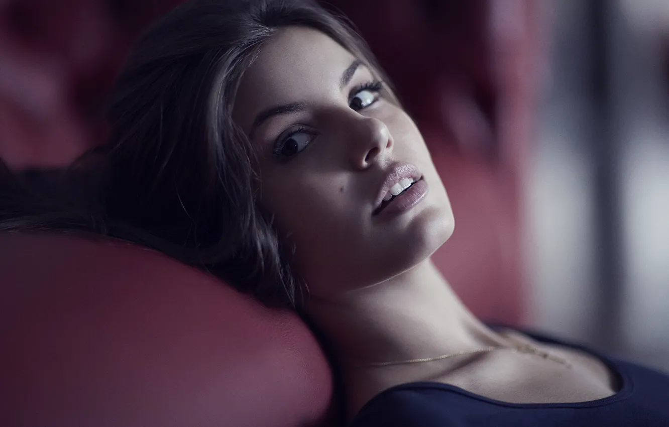 Photo wallpaper look, girl, face, shadow, Camila Queiroz